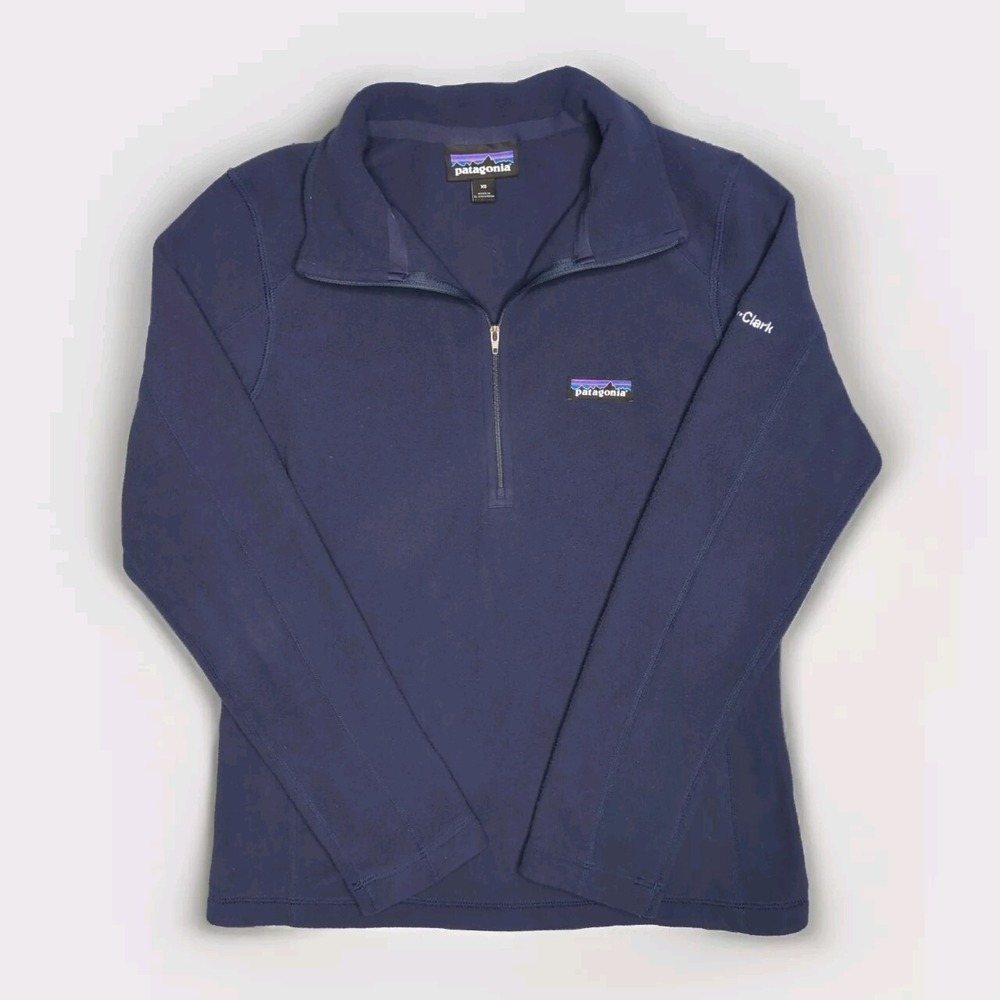 PATAGONIA Women's Micro D 1/4 Zip Fleece Jacket Pullover Navy Blue XS
